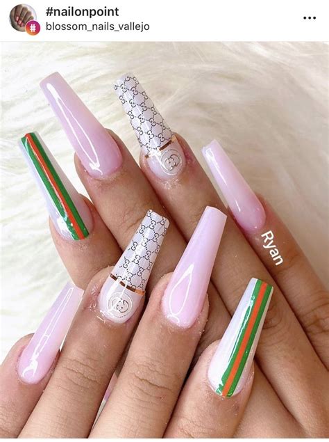 gucci nails pink|Gucci nails images.